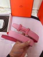 AAA Hermes Reversible Ladies' Belt For Sale - Pink H Buckle 